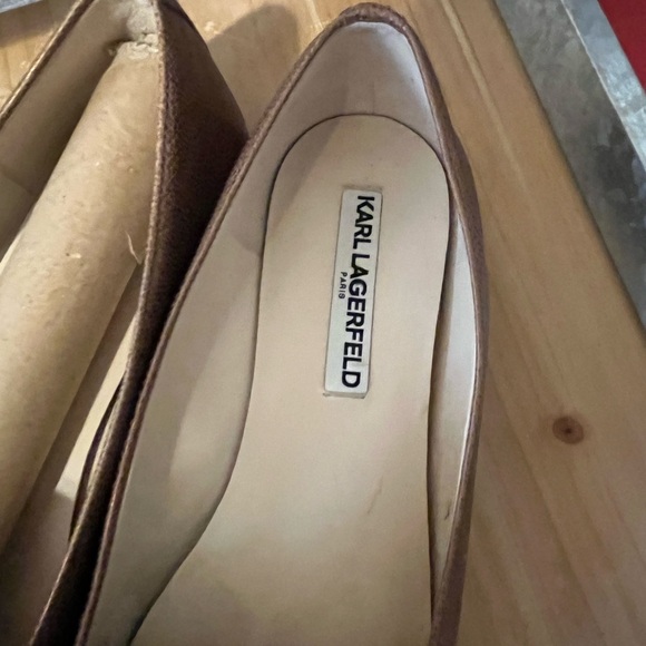 Karl Lagerfeld Metallic Brown Loafers - Picture 2 of 5